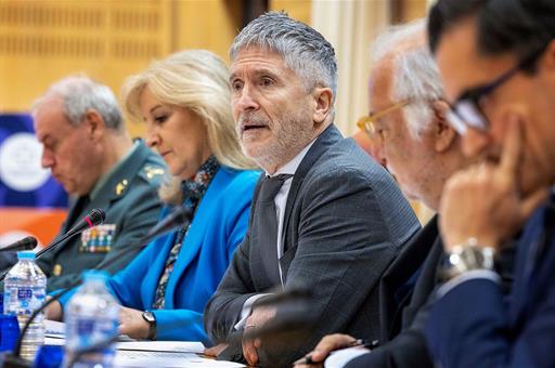 El ministro del Interior en la presentación del balance de siniestralidad en las carreteras.