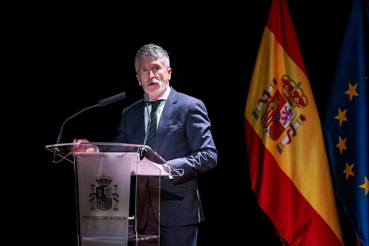 El ministro del Interior, Fernando Grande-Marlaska, durante su intervención en el acto