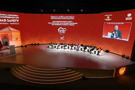 18/02/2025. Fourth Global Ministerial Conference on Road Safety. The Minister for Home Affairs, Fernando Grande-Marlaska, during his speech ...