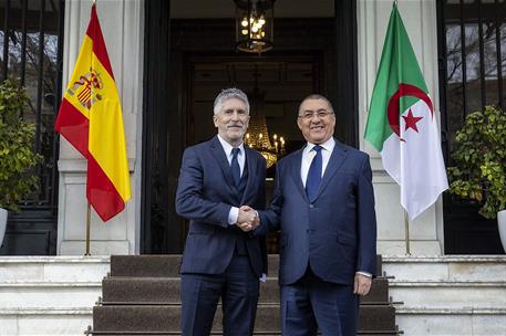 24/02/2025. Spain Algeria cooperation. The Minister for Home Affairs, Fernando Grande-Marlaska, and his Algerian counterpart, Brahim Merad, ...