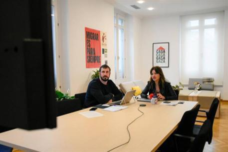 17/03/2025. Encuentro telemático con representantes del Consejo General de Colegios de Educadoras y Educadores Sociales. La ministra de Juve...