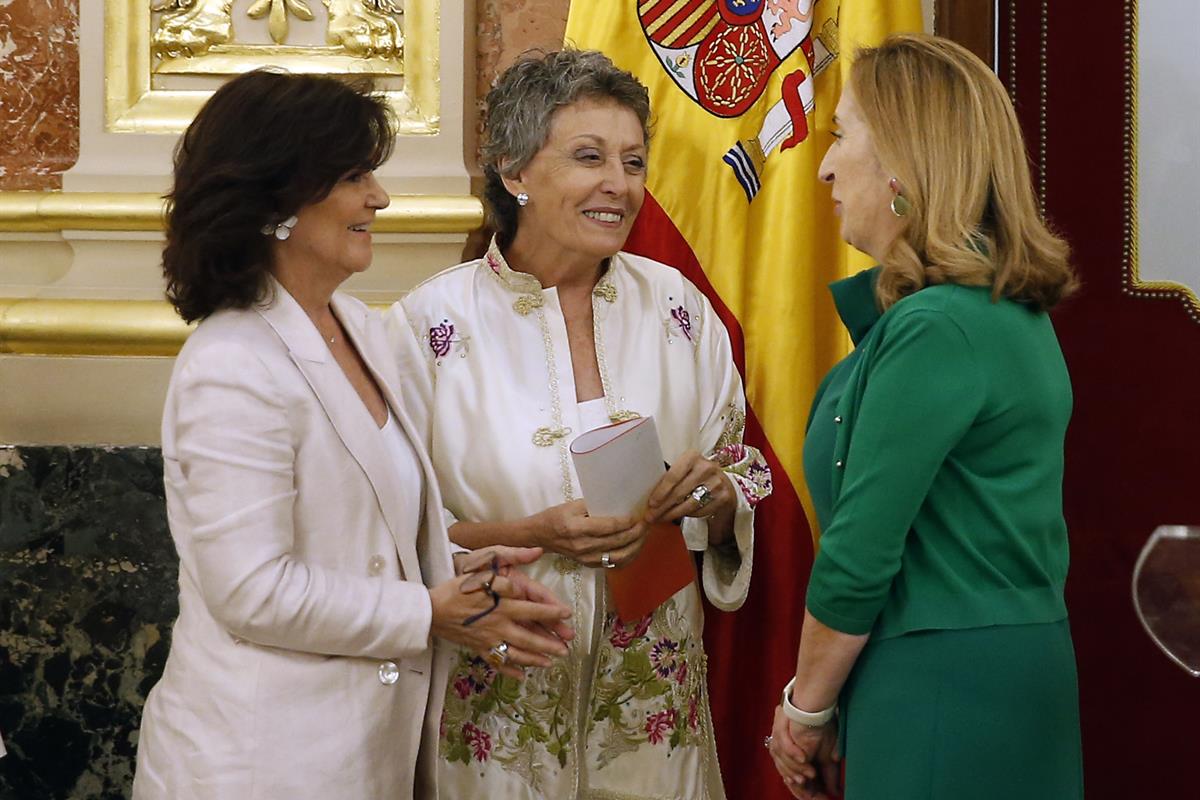 30/07/2018. Toma de posesión de Rosa María Mateo. La vicepresidenta del Gobierno, ministra de la Presidencia, Relaciones con las Cortes e Ig...