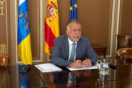 El ministro de Política Territorial y Memoria Democrática, Ángel Víctor Torres, durante la reunión, por videoconferencia, del Co