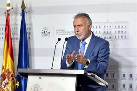 El ministro de Política Territorial y Memoria Democrática, Ángel Víctor Torres, durante su intervención