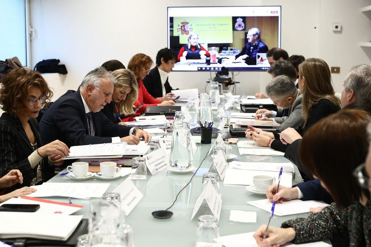 Ángel Víctor Torres en la reunión de la Comisión Interministerial de la DANA.