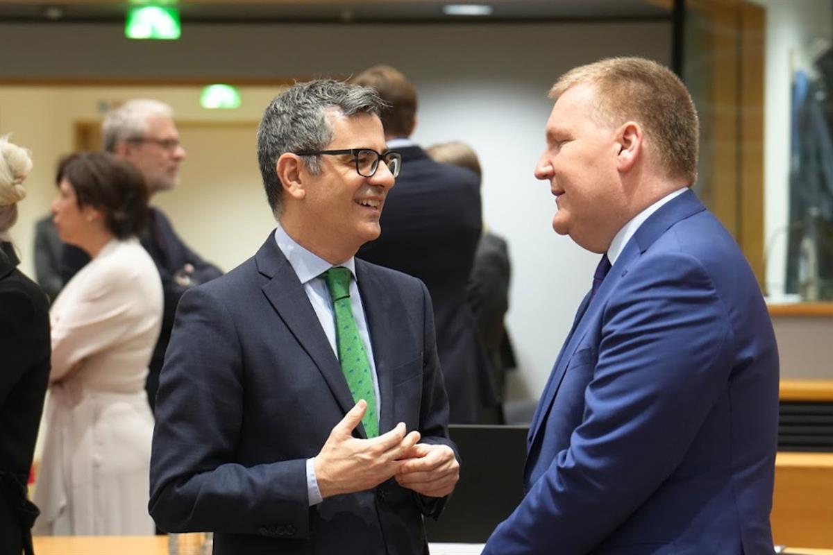 El ministro Félix Bolaños, en el Consejo de Justicia y Asuntos de Interior de la Unión Europea