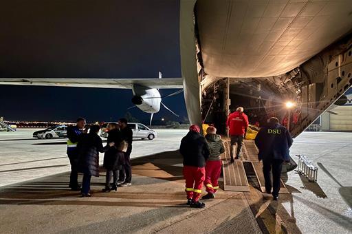 Llegada de los pacientes gazatíes al aeropuerto