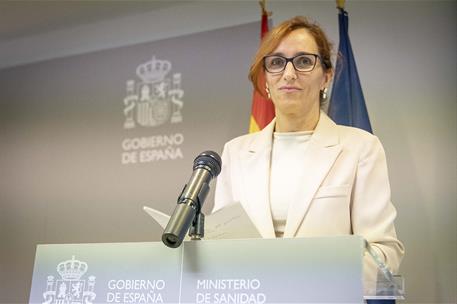 La ministra de Sanidad, Mónica García, en la presentación de la campaña de vacunación estacional 2024-2025