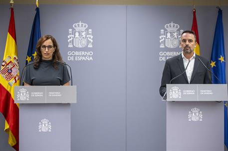 La ministra de Sanidad, Mónica García, en el acto sobre el futuro Plan de Acción para la Prevención del Suicidio.