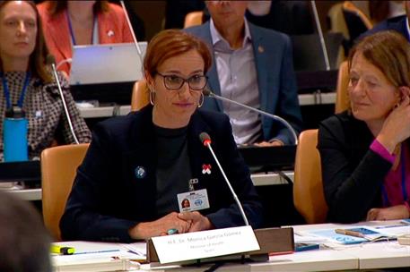 La ministra de Sanidad, Mónica García, interviene en la Reunión de Alto Nivel sobre la Resistencia Antimicrobiana de la ONU