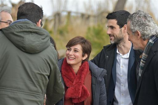 Isabel Rodríguez durante su visita a Girona