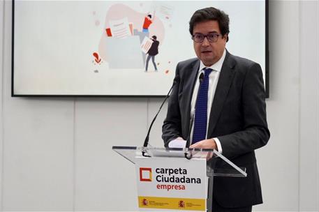 Oscar López durante la presentación de Mi Carpeta Ciudadana Perfil Empresas