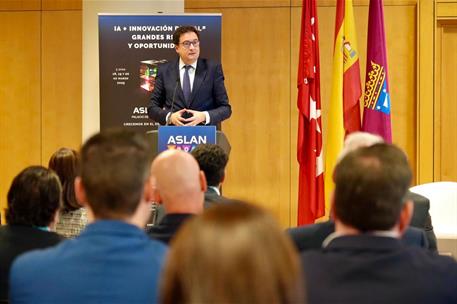 El ministro para la Transformación Digital y para la Función Pública, Óscar López, durante la inauguración del Congreso ASLAN