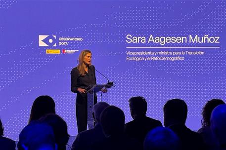 Sara Aagesen durante la presentación del Observatorio GOTA