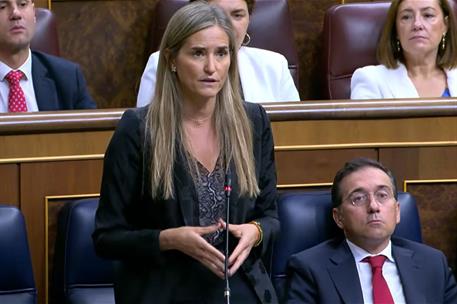 Sara Aagesen, durante su intervención en el Congreso de los Diputados