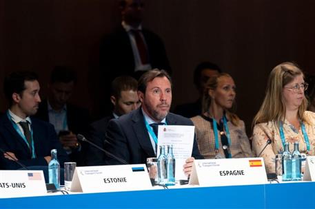 23/05/2024. International Transport Forum, Leipzig (Germany). The Minister for Transport and Sustainable Mobility, Óscar Puente, attends the...