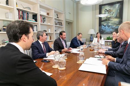 28/05/2024. Trans-European Transport Network. The Minister for Transport and Sustainable Mobility, Óscar Puente, during the meeting with rep...