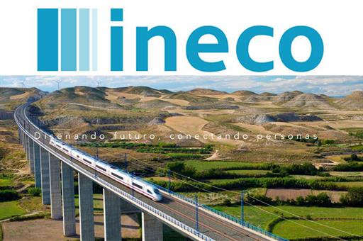 Portada de la web de INECO con un tren de alta velocidad