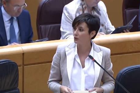 La ministra de Vivienda y Agenda Urbana, Isabel Rodríguez, durante su intervención